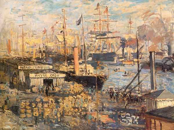 The Grand Quai At Le Havre 1874 Oil Painting by Claude Oscar Monet