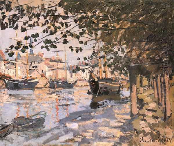 The Seine At Rouen 1872 Oil Painting by Claude Oscar Monet