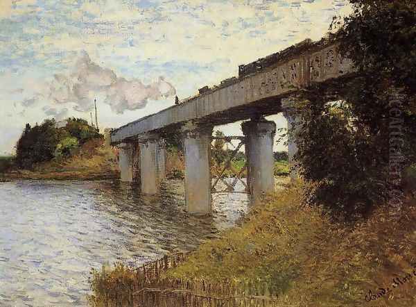 The Railway Bridge At Argenteuil Oil Painting by Claude Oscar Monet