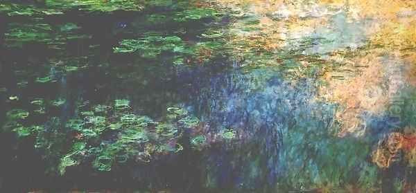 Reflections of Clouds on the Water-Lily Pond (triptych left panel) 1920-1926 Oil Painting by Claude Oscar Monet