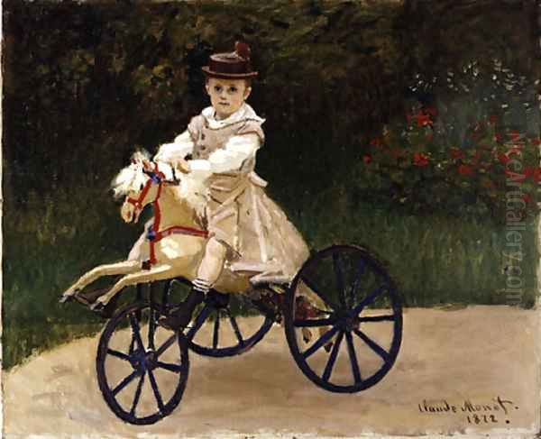 Jean Monet on His Hobby Horse 1872 Oil Painting by Claude Oscar Monet