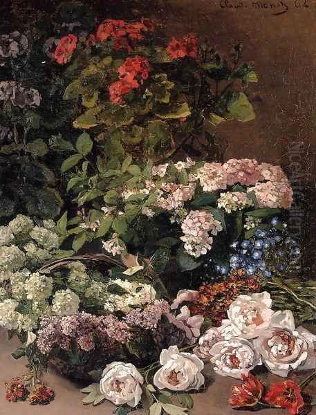 Spring Flowers 1864 Oil Painting by Claude Oscar Monet