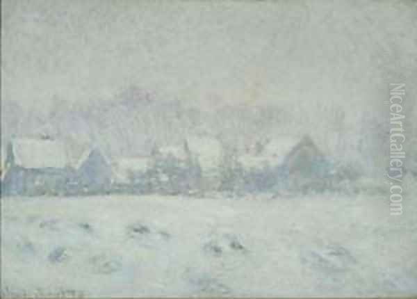 Snow at Giverny Oil Painting by Claude Oscar Monet