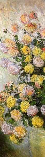 Vase of Dahlias 1883 Oil Painting by Claude Oscar Monet