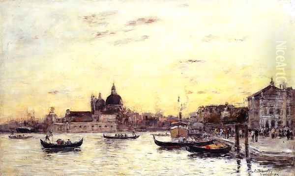 Venice The Mole at the Entrance to the Grand Canal and the Salute 1895 Oil Painting by Claude Oscar Monet