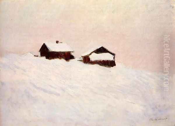 Houses in the Snow 1895 Oil Painting by Claude Oscar Monet