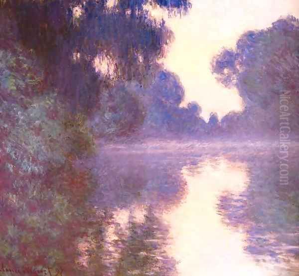 Misty morning on the seine blue 1892 Oil Painting by Claude Oscar Monet