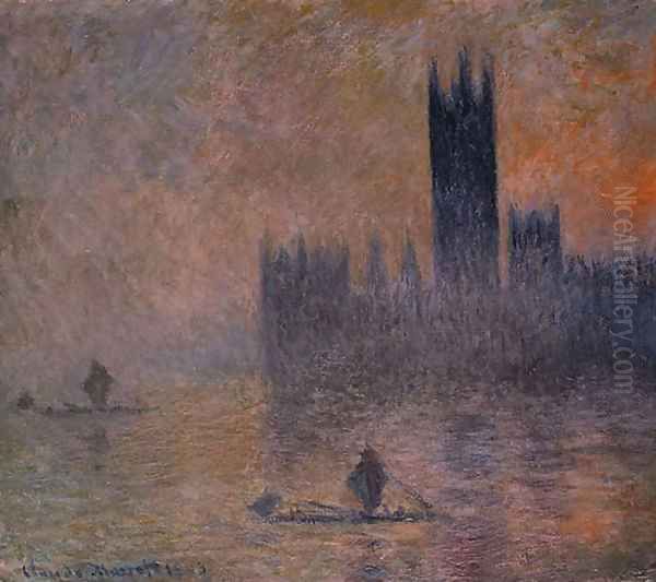 The Houses of Parliament (Effect of Fog) 1903 Oil Painting by Claude Oscar Monet