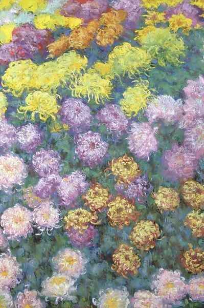 Massif de chrysanthemes Oil Painting by Claude Oscar Monet