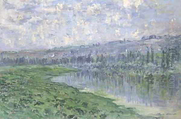 La Seine et les cateaux de Chantemesle Oil Painting by Claude Oscar Monet