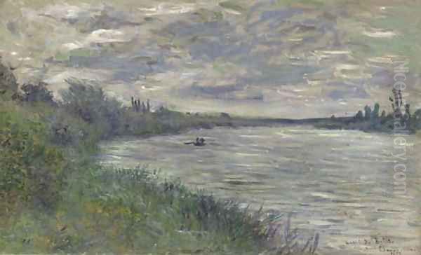 La Seine pres de Vetheuil, temps orageux Oil Painting by Claude Oscar Monet