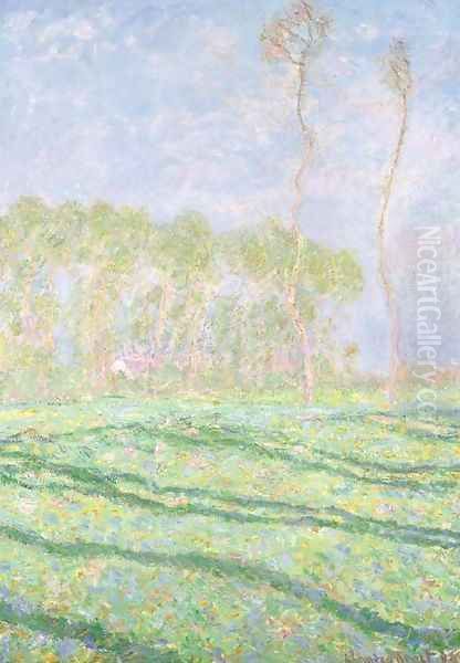 Paysage de Printemps à Giverny Oil Painting by Claude Oscar Monet