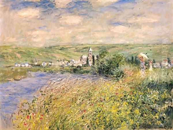 Vetheuil, vu de l'ile Saint-Martin Oil Painting by Claude Oscar Monet