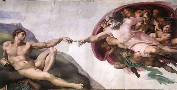 Creation of Adam 1510 Oil Painting by Michelangelo Buonarroti