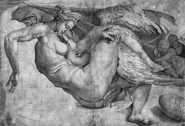 Leda and the Swan Oil Painting by Michelangelo Buonarroti