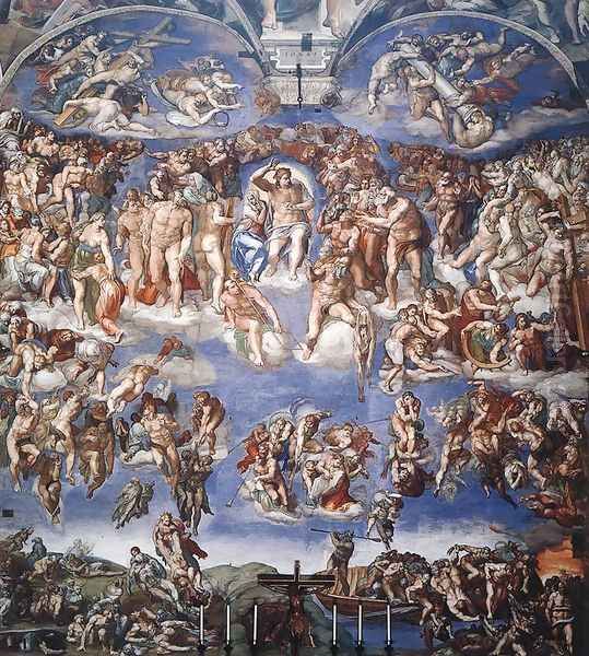 Last Judgment (1) 1537-41 Oil Painting by Michelangelo Buonarroti