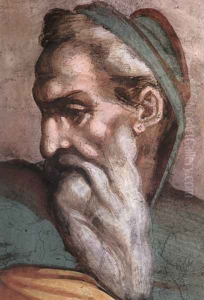 Achim - Eliud (detail-1) 1511-12 Oil Painting by Michelangelo Buonarroti