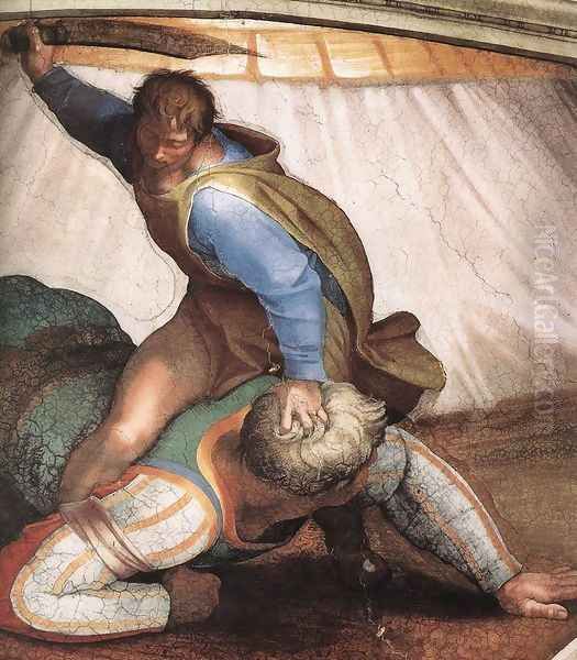 David and Goliath (detail-1) 1509 Oil Painting by Michelangelo Buonarroti