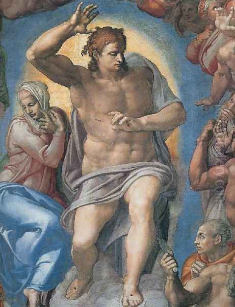 Last Judgement Christ The Judge Oil Painting by Michelangelo Buonarroti