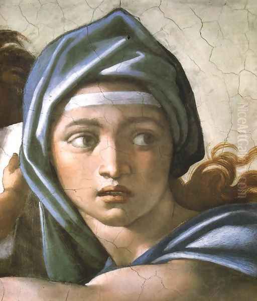 Delphic Sibyl Oil Painting by Michelangelo Buonarroti