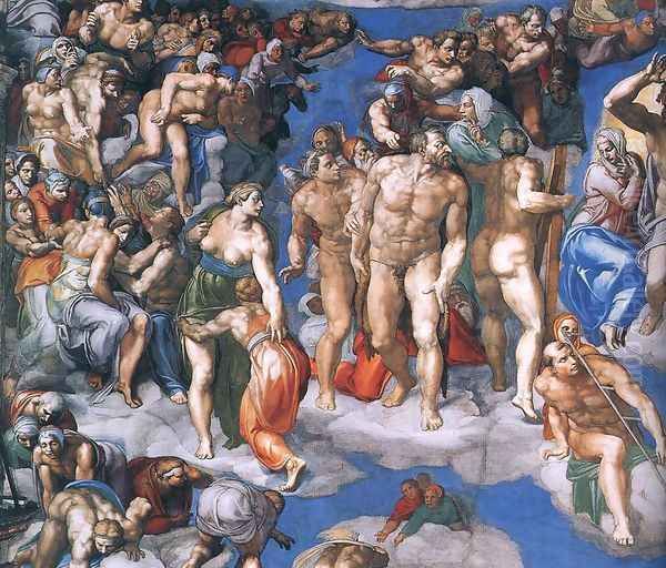 Last Judgment (detail-11) 1537-41 Oil Painting by Michelangelo Buonarroti