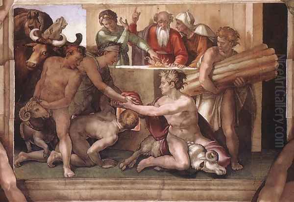 Sacrifice of Noah 1509 Oil Painting by Michelangelo Buonarroti