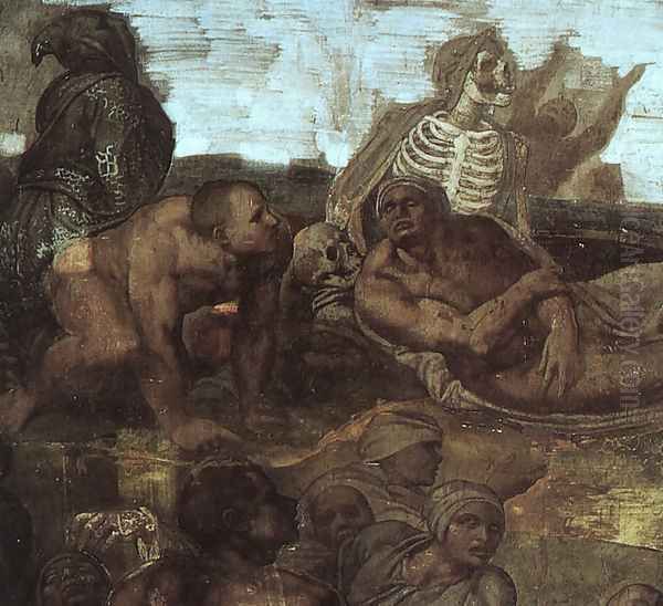 Last Judgement (detail of the Resurrection of the Dead) 1536-41 Oil Painting by Michelangelo Buonarroti