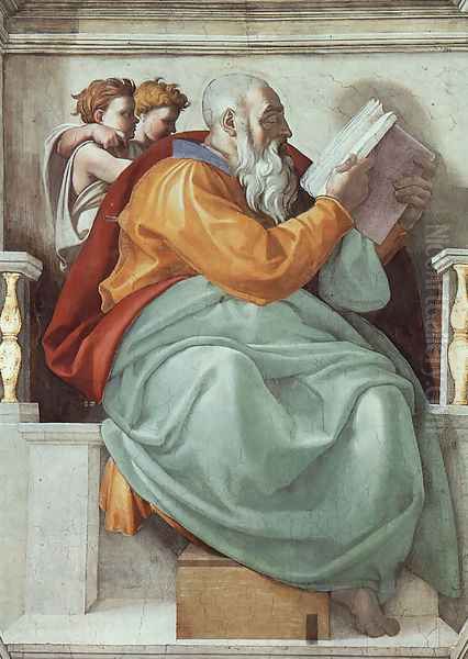 The Prophet Zachariah 1508-12 Oil Painting by Michelangelo Buonarroti