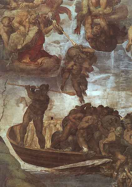 Last Judgement, detail of the Boatman Charon 1536-41 by Michelangelo Buonarroti