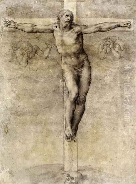 Christ On The Cross 1541 Oil Painting by Michelangelo Buonarroti