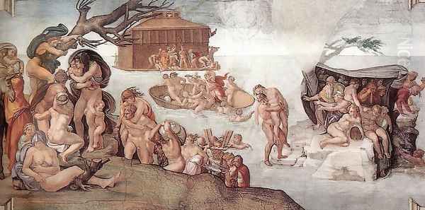 The Deluge 1508-09 Oil Painting by Michelangelo Buonarroti