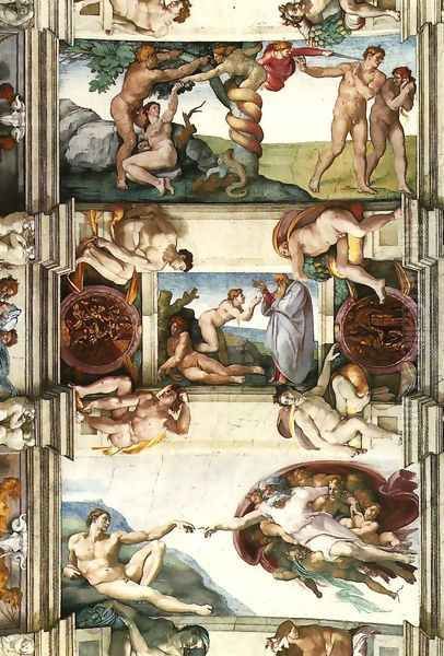 Scenes from Genesis Oil Painting by Michelangelo Buonarroti