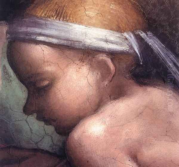 Ancestors of Christ- figures (6) (detail) 1511 Oil Painting by Michelangelo Buonarroti