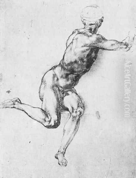 Battle Of Cascina Study For A Figure Oil Painting by Michelangelo Buonarroti