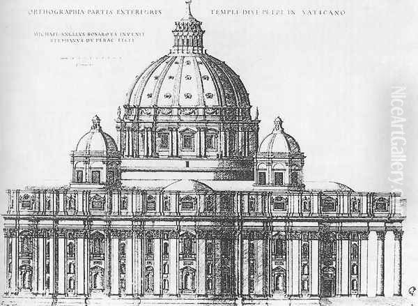 Project for St Peter's in Rome 1547 Oil Painting by Michelangelo Buonarroti
