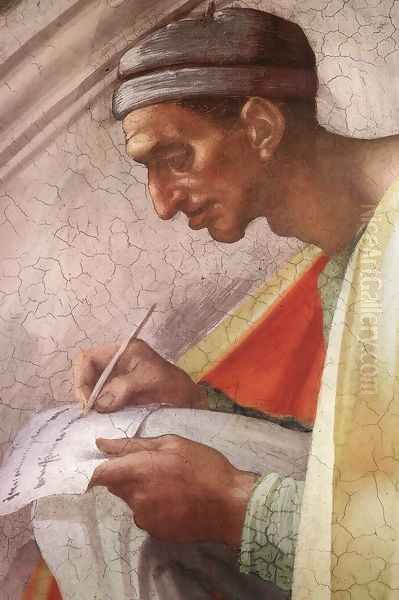 Asa - Jehoshaphat - Joram (detail -1) 1511-12 Oil Painting by Michelangelo Buonarroti