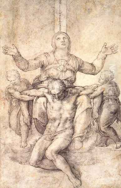 Study for the Colonna Pietà Oil Painting by Michelangelo Buonarroti