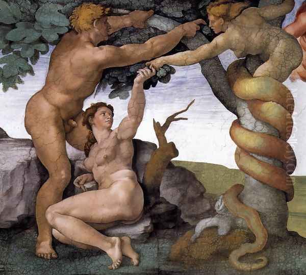 The Fall -2 1509-10 Oil Painting by Michelangelo Buonarroti