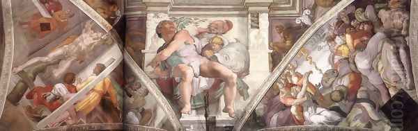 Frescoes above the altar wall 1508-12 Oil Painting by Michelangelo Buonarroti