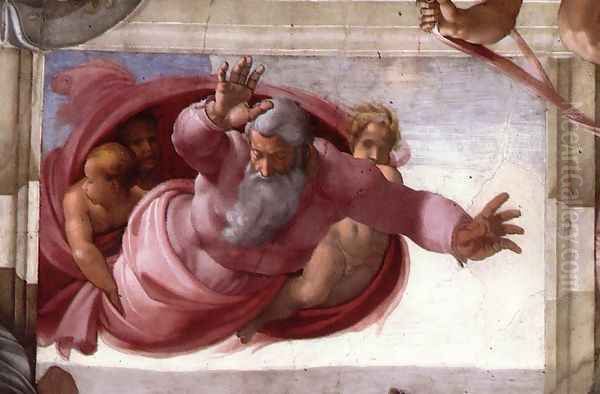 Separation of the Earth from the Waters 1511 Oil Painting by Michelangelo Buonarroti