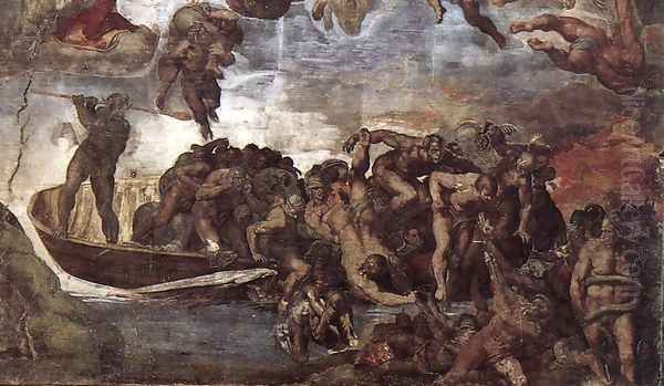 Last Judgment (detail-7) 1537-41 Oil Painting by Michelangelo Buonarroti