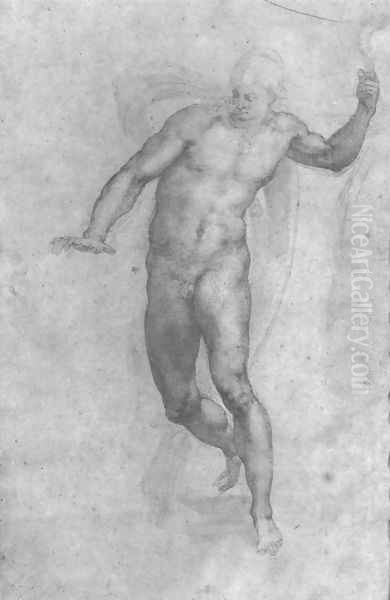 Study For A Risen Christ Oil Painting by Michelangelo Buonarroti