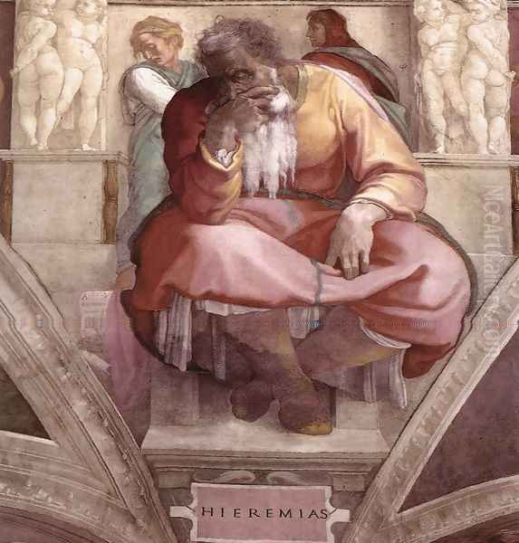 Jeremiah 1511 Oil Painting by Michelangelo Buonarroti