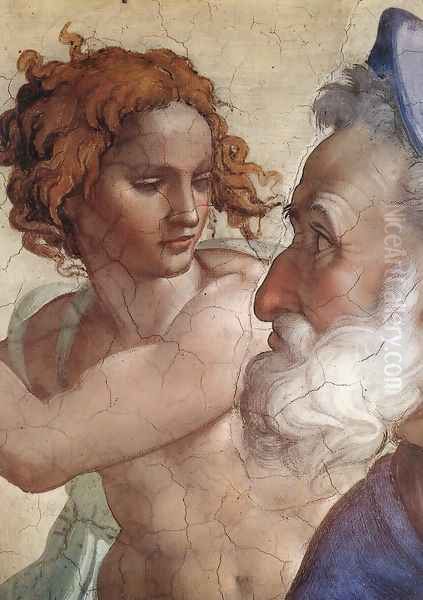 Ezekiel (detail-2) 1510 Oil Painting by Michelangelo Buonarroti