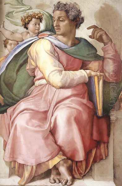 Isaiah (detail-1) 1509 Oil Painting by Michelangelo Buonarroti