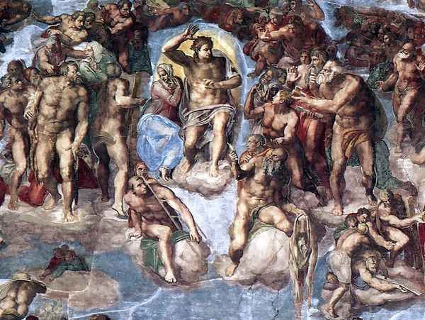 Last Judgment (detail-1) 1537-41 Oil Painting by Michelangelo Buonarroti