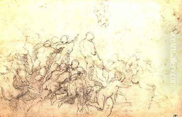 Study for the Battle of Cascina 1505-06 Oil Painting by Michelangelo Buonarroti