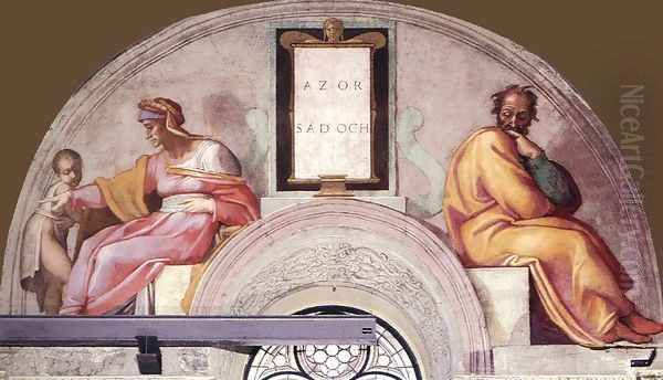 Azor - Zadok 1511-12 Oil Painting by Michelangelo Buonarroti