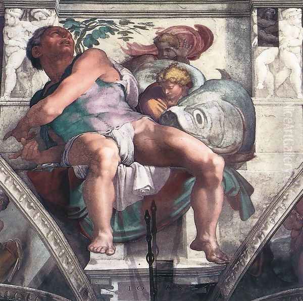 Jonah 1511 Oil Painting by Michelangelo Buonarroti