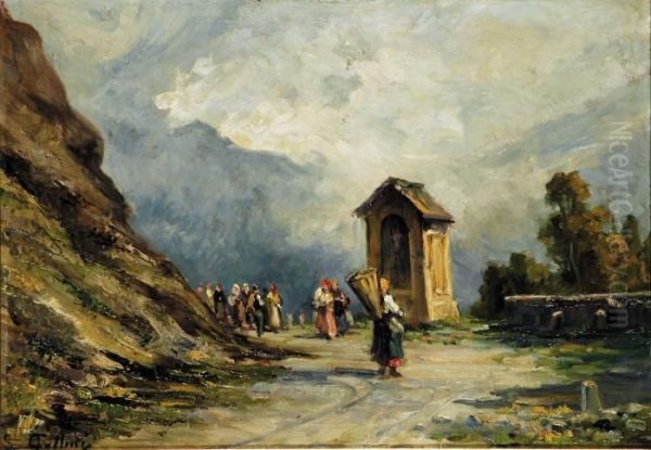 Processione Oil Painting by Carlo Follini